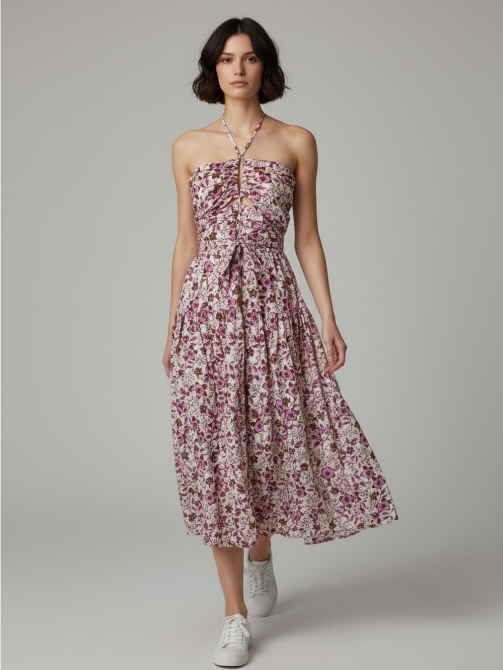 Jason Wu Convertible Floral Halter Midi Dress Size L EUC | Cotton - Picture 1 of 5